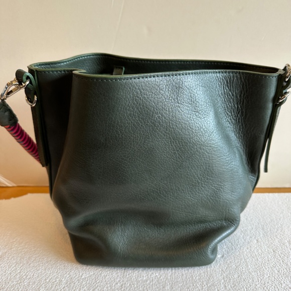 Green Crossbody Bag with Pink Strap - Picture 7 of 8